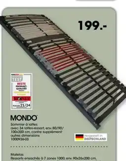 Möbel Martin MONDO Sommier à lattes offre