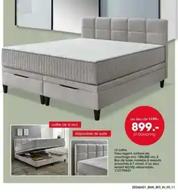 Möbel Martin Lit coffre Tissu argent, surface de couchage offre