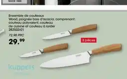 Möbel Martin Ensemble de couteaux Wood, poignée bois d'acacia, comprenant offre