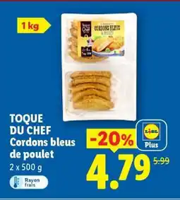 Lidl TOQUE DU CHEF Cordons bleus de poulet offre