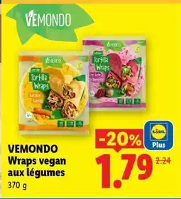 Lidl VEMONDO Wraps vegan aux légumes offre