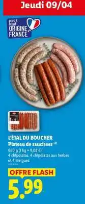 Lidl L'ÉTAL DU BOUCHER Plateau de saucisses offre