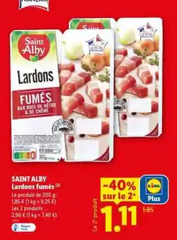 Lidl SAINT ALBY Lardons fumés offre