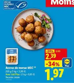 Lidl Accras de morue MSC offre