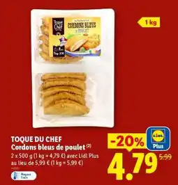 Lidl TOQUE DU CHEF Cordons bleus de poulet offre
