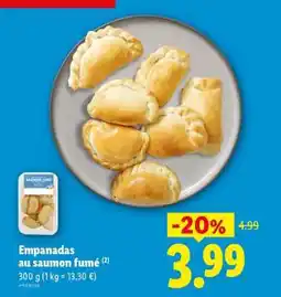 Lidl Empanadas au saumon fumé offre
