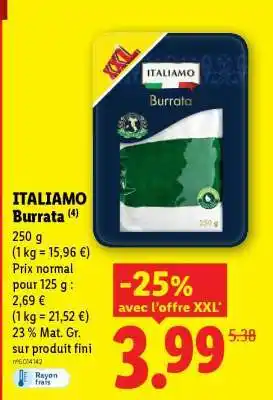Lidl ITALIAMO Burrata offre