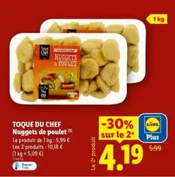Lidl TOQUE DU CHEF Nuggets de poulet offre
