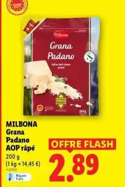 Lidl MILBONA Grana Padano AOP râpé offre