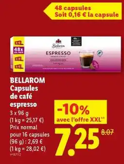 Lidl BELLAROM Capsules de café espresso offre