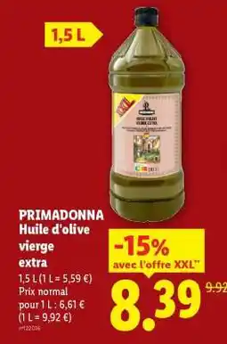 Lidl PRIMADONNA Huile d'olive vierge extra offre