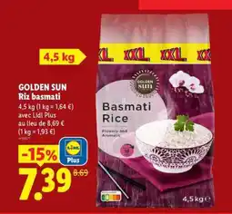 Lidl GOLDEN SUN Riz basmati offre