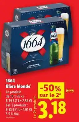 Lidl 1664 BIÈRE BLONDE offre