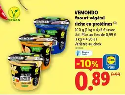 Lidl VEMONDO Yaourt végétal riche en protéines offre