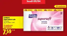Lidl FLORALYS Papier toilette 4 plis offre
