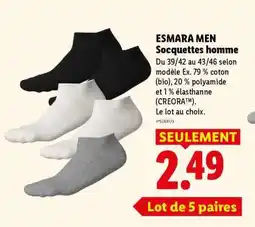 Lidl ESMARA MEN Socquettes homme offre