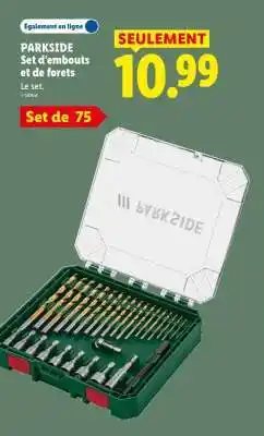 Lidl PARKSIDE Set d'embouts et de forets offre
