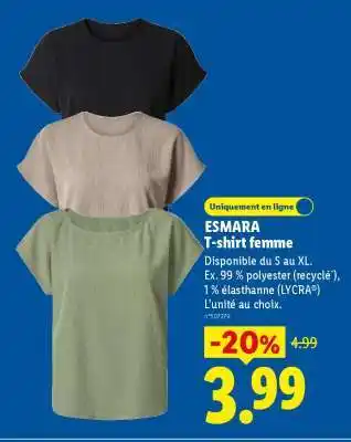 Lidl ESMARA T-shirt femme offre