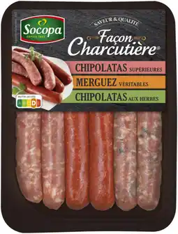 Carrefour Market Socopa (socopa cherr assortiment 3 chipolatas et 3 merguez façon charcutière socopa offre