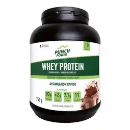 Carrefour Punch power pure whey - double chocolat ou vanille intense - 750 g offre