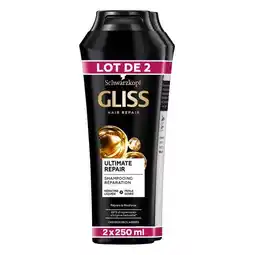 Carrefour Schwarzkopf shampooing gliss lot 2 offre