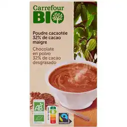 Carrefour Carrefour bio poudre cacaotée 32% offre