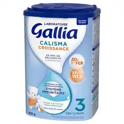 Carrefour Gallia lait en poudre calisma croissance 3 offre