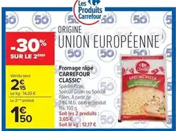 Carrefour Carrefour - fromage râpé offre