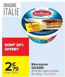 Carrefour Galbani - mascarpone offre