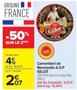 Carrefour Gillot - camembert de normandie a.o.p offre