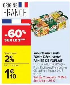 Carrefour Yoplait - yaourts aux fruits offre découverte panier offre