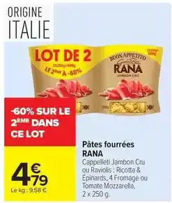 Carrefour Rana - pâtes fourrées offre