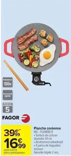 Carrefour Fagor - plancha coréenne offre