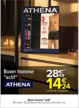 Carrefour Athena - boxer homme actif offre