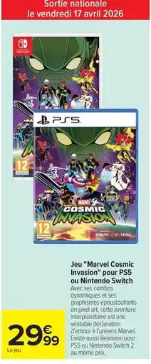 Carrefour Switch - jeu marvel cosenic invazione pour ps5 ou nintendo offre