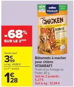 Carrefour Vitakraft - bâtonnets à macher pour chiens offre