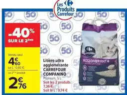Carrefour Carrefour - litière ultra agglomérante offre