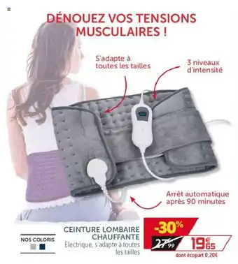 Gifi Ceinture lombaire chauffante offre