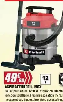 Brico Pro Einhell - aspirateur 12 l inox offre