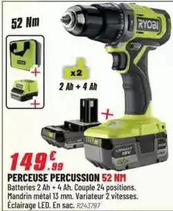 Brico Pro Ryobi - perceuse percussion 52 nm offre