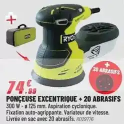 Brico Pro Ponceuse excentrique + 20 abrasifs offre