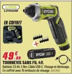 Brico Pro Ryobi - tournevis sans fil offre