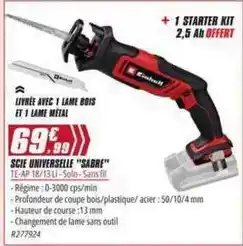 Brico Pro Scie universelle sabre offre