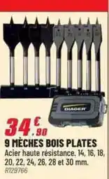 Brico Pro Diager - 9 mèches bois plates offre