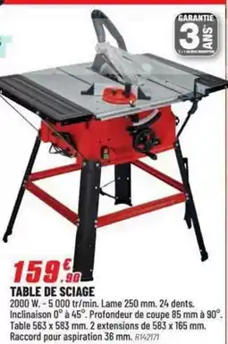 Brico Pro Table de siciage offre