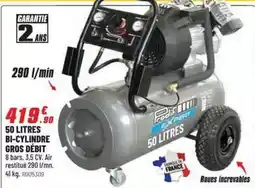 Brico Pro 50 litres bi-cylindre gros débit offre