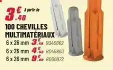 Brico Pro 100 chevilles multimatériaux offre