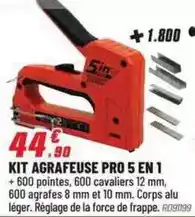 Brico Pro Kit agrafeuse pro 5 en 1 offre