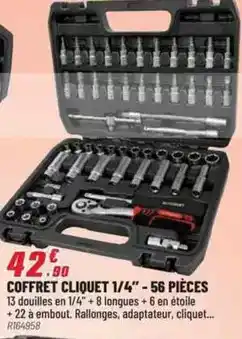 Brico Pro Coffret cliquet 1/4 - 56 pièces offre