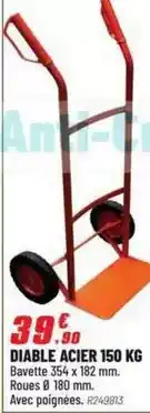 Brico Pro Diable acier 150 kg offre
